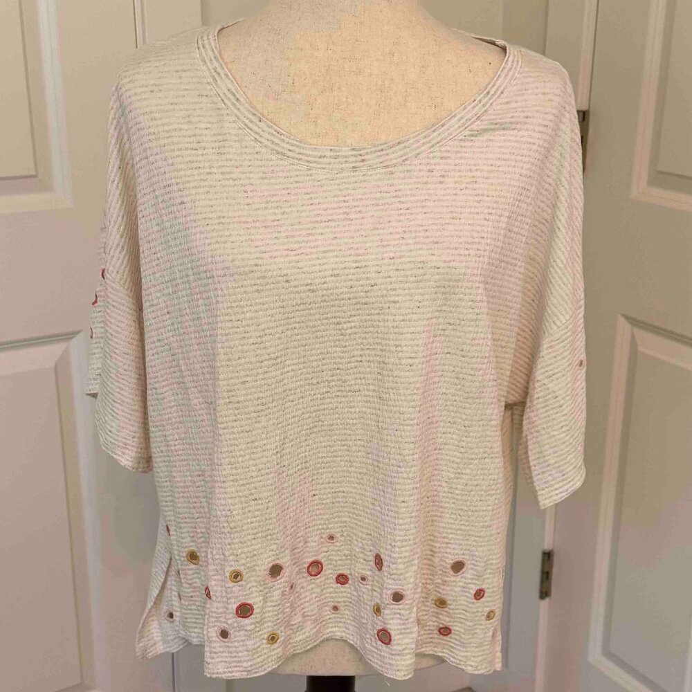 Anthropologie  Postmark Crop SS top size Large